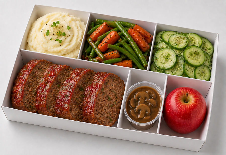Homestyle Beef Meatloaf Office Lunch