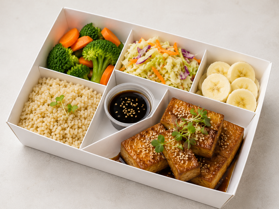 Sesame Tofu Brown Rice Bowl