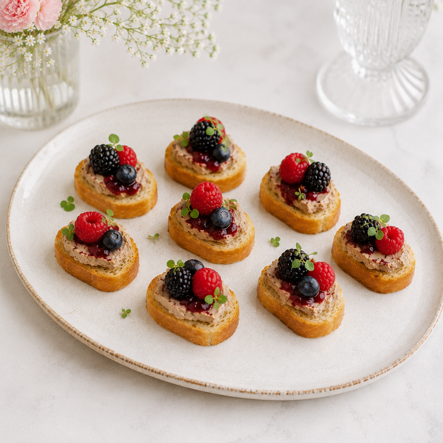 brioche with pâté & wild berries