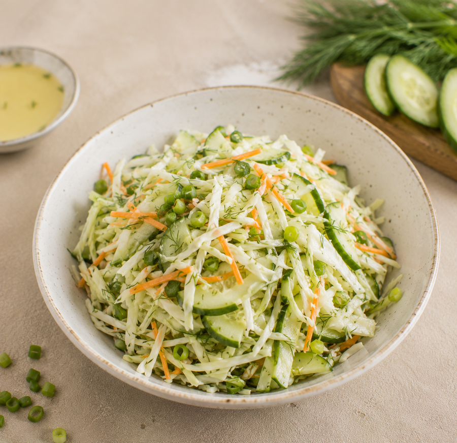 fresh cabbage & cucumber salad