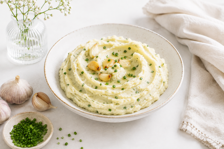 Garlic Chive Mashed Potatoes