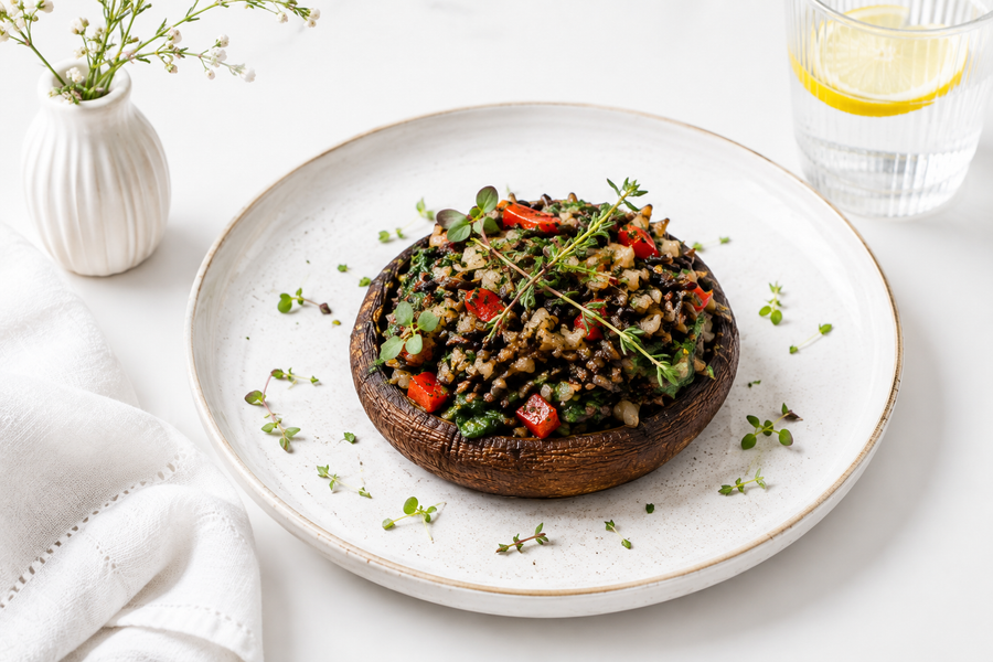 Wild Rice Stuffed Portobello