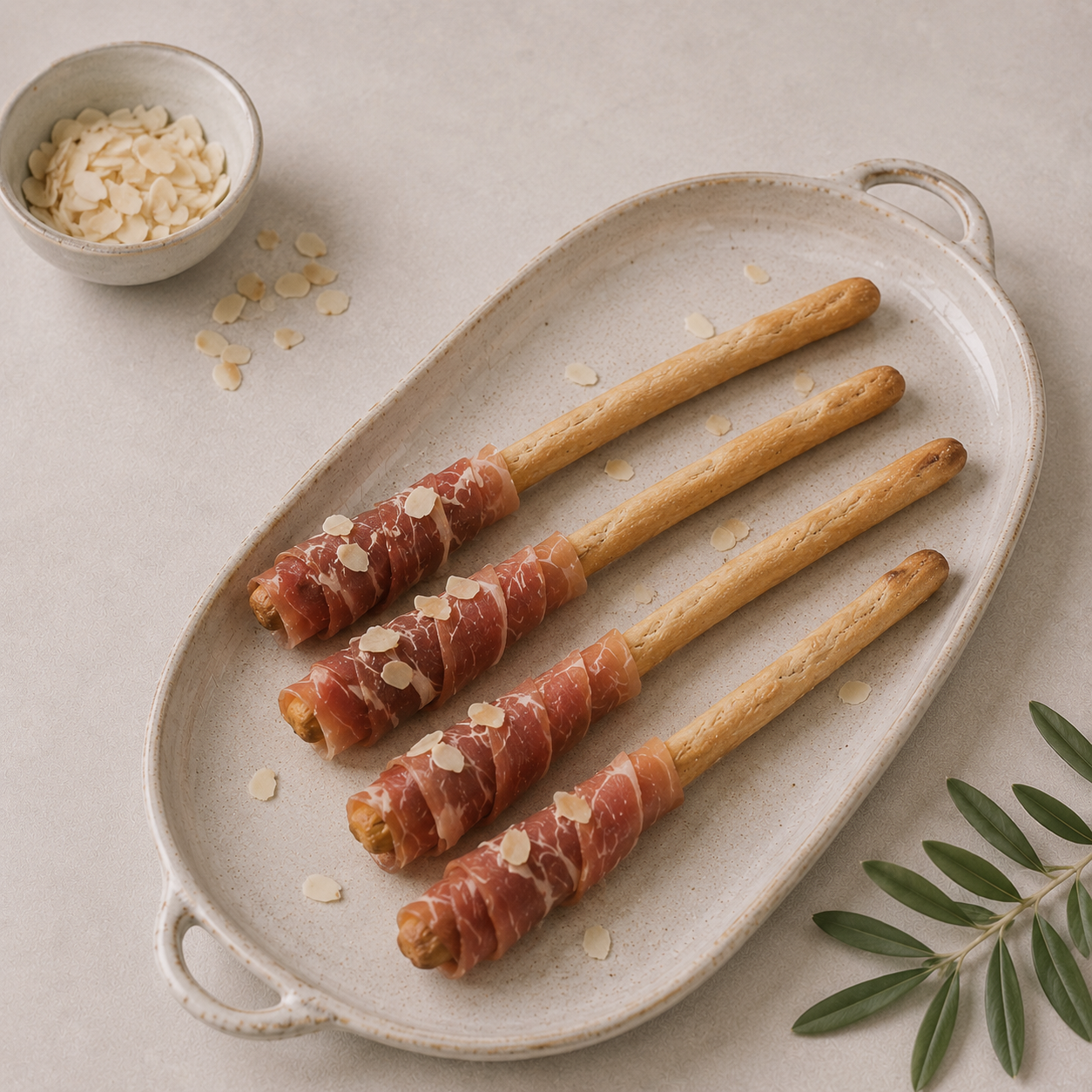 grissini wrapped with prosciutto