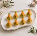 shrimp with guacamole in parmesan crisps
