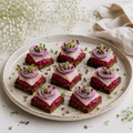 Herring & Beet Finger Food on Rye Bread