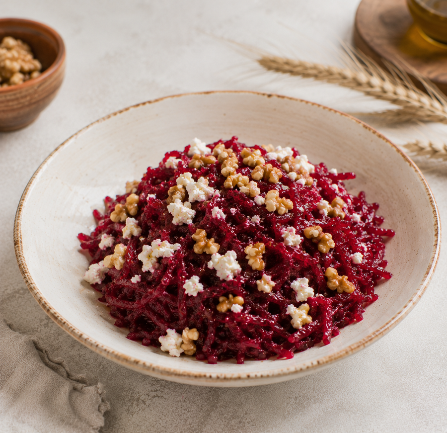 roasted beet salad with bryndza cheese