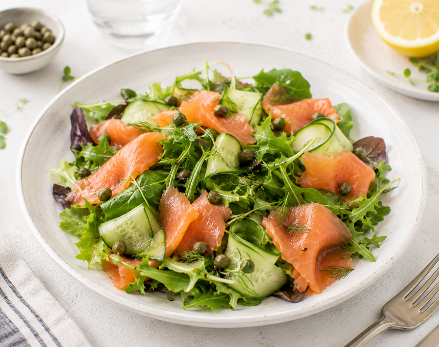 salmon & greens salad