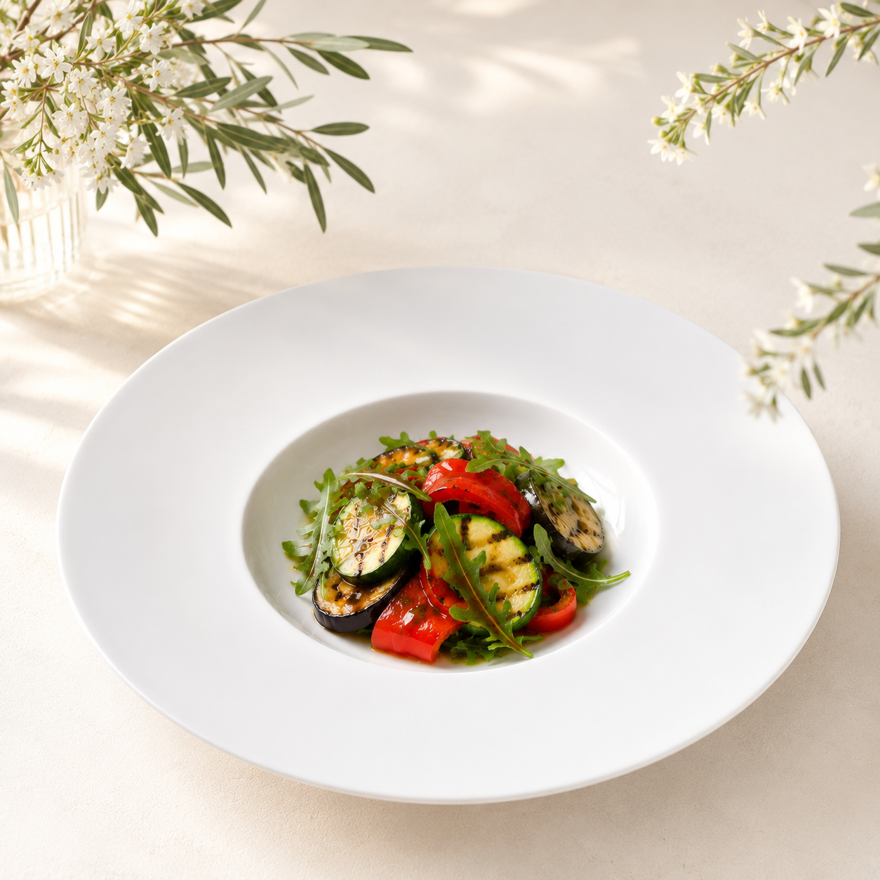 grilled vegetable salad with honey dressing