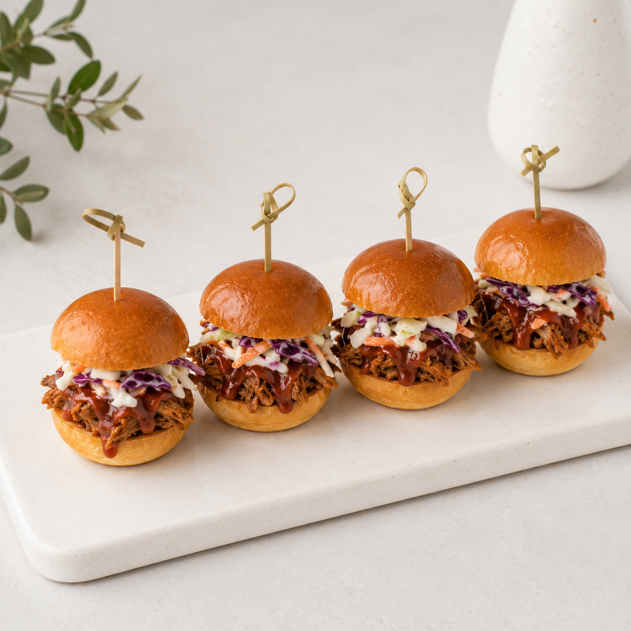 MINI BBQ PULLED PORK SLIDERS