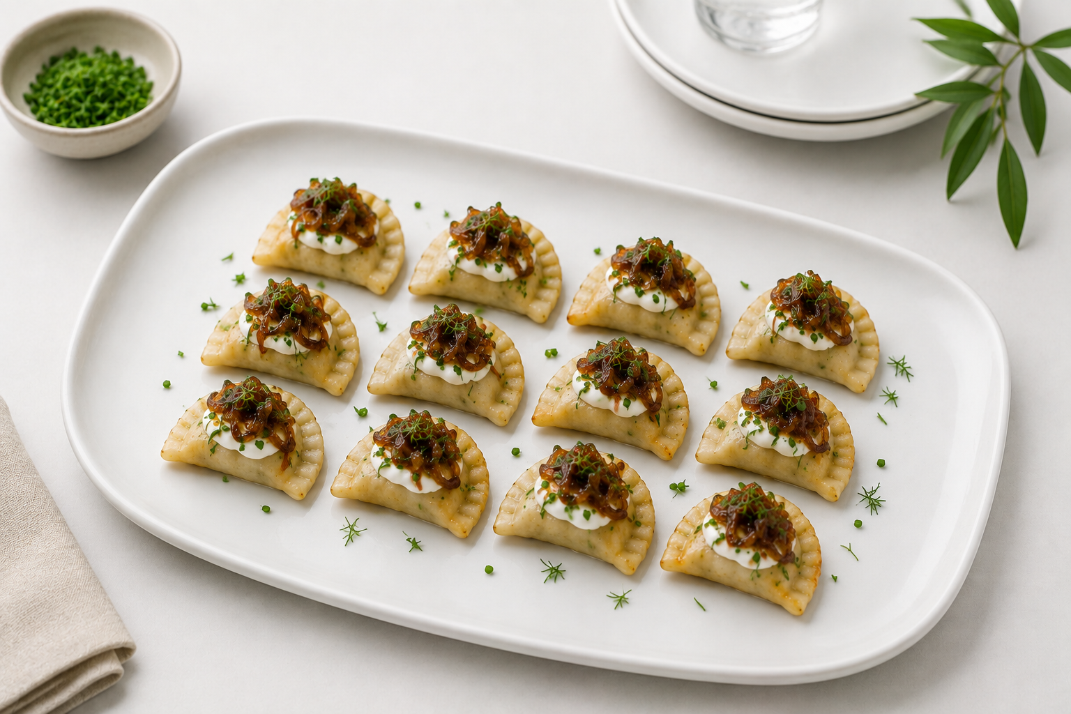 Mini Pierogi with Caramelized Onion